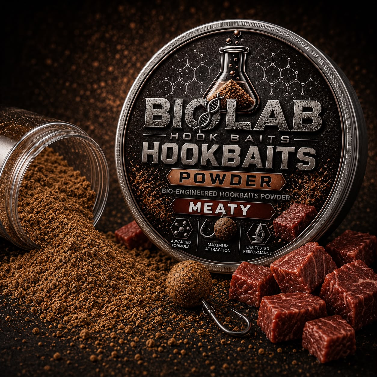 BIO LAB POWDER MEAT

🥩 Meat proteins

🍓 Fruit enhancers

🥜 Nut meals and powders



Perfect for boosting hook baits, wafters, pop-ups, and freebies. Simply coat your bait before casting to release an intense trail of attraction in the water.



✅ Highly attractive food signals

✅ Packed with natural feeding triggers

✅ Designed to work in all seasons

✅ Ideal for carp anglers wanting an extra edge



Every ingredient has been chosen with care to create a long-lasting and effective attraction profile that
